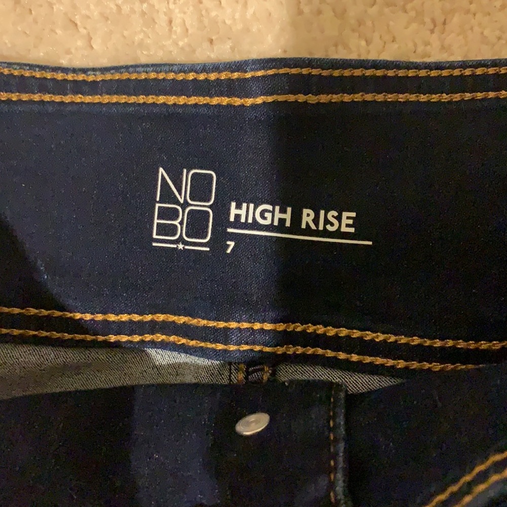 High Rise No Ripped Jean Shorts - Picture 4 of 4